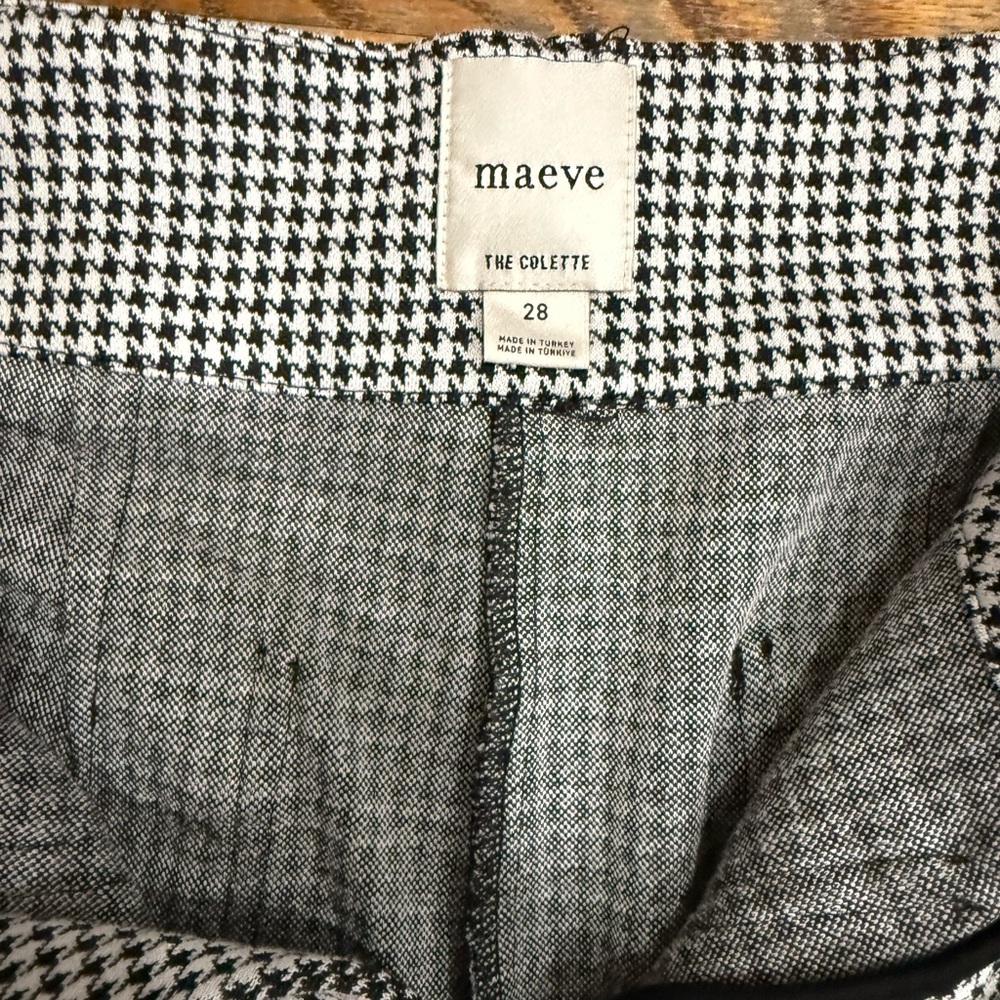 (Anthropologie) The Collette Houndstooth Crop Wide-Leg Pants by Maeve - Picture 8 of 10